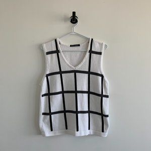 Black and White Striped Vest